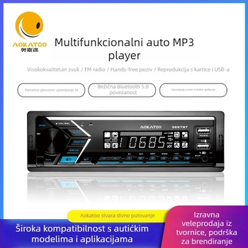 Bluetooth auto MP3 player s FM radiom, model 3257BT, napajanje DC12V, neovisno auto audio sučelje, tiskano logotip