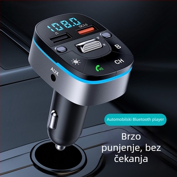 Auto Bluetooth MP3 player s FM transmiterom, kristalno jasni pozivi, model T75, QC3.0 brzo punjenje, napajanje 12-24V, 1,1-inčni mono zaslon