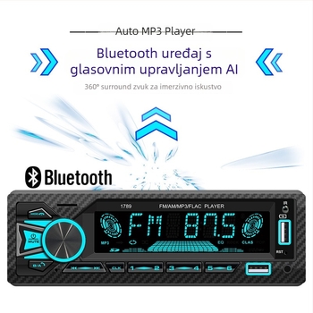 Auto MP3 player s FM radiom, dvostrukim Bluetoothom i USB-om, 12V, 128MB memorije