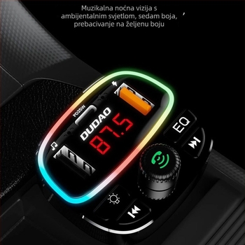 R2Pro+ automobil Bluetooth MP3 prijemnik s besprijekornim zvukom, PD brzo punjenje, OLED zaslon i FM radio, ulaz 12-24V