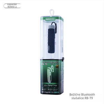 Remax T9 Bluetooth slušalica, jedno uho, Bluetooth 4.1, višestruka povezanost, domet 10 m, podrška za pozive i glazbu