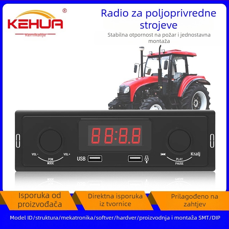 KH-030 Auto MP3 player s Bluetoothom, FM radiom, USB reprodukcijom i napajanjem putem cigaretne utičnice (8-120V)