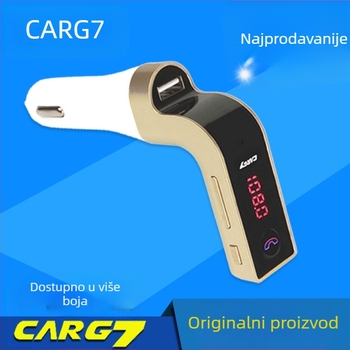 Automobilski MP3 player s Bluetoothom, model G7, FM radio, TF kartica slot, napajanje 12-24V, monocromatski zaslon