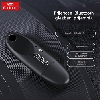 Earldom M40 Bluetooth prijemnik USB, Plug‑and‑Play za automobil, hands-free pozivi, Bluetooth 5.0, domet 10 m