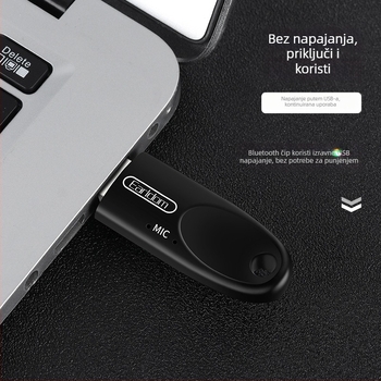 Earldom M40 Bluetooth prijemnik USB, Plug‑and‑Play za automobil, hands-free pozivi, Bluetooth 5.0, domet 10 m
