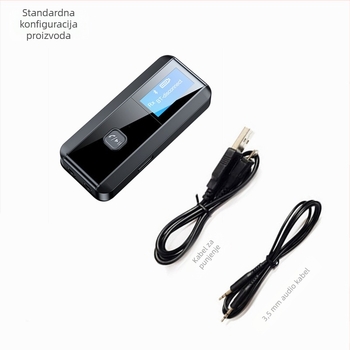 Bluetooth 5.0 2-u-1 receptor i odašiljač za automobile, 3,5 mm sučelje, Plug and Play, vanjsko napajanje