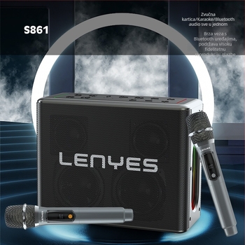 Karaoke Bluetooth zvučnik sve-u-jednom, sustav s 4 zvučnika, izlaz 150W, ugrađena baterija 6000mAh, IPX6 vodootpornost, Bluetooth 5.0