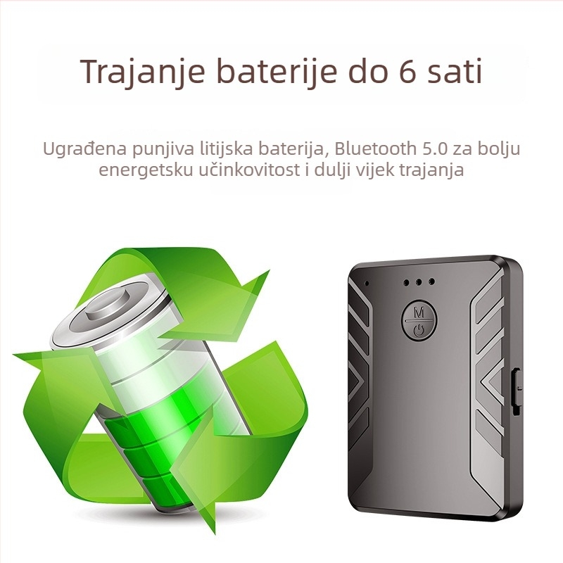 Automobilski Bluetooth 5.0 audio odašiljač-prijemnik, USB i 3,5 mm sučelje, Plug‑and‑Play, bez vanjskog napajanja, jedan na dva bežični prijenos, Hi‑Fi zvuk kvaliteta