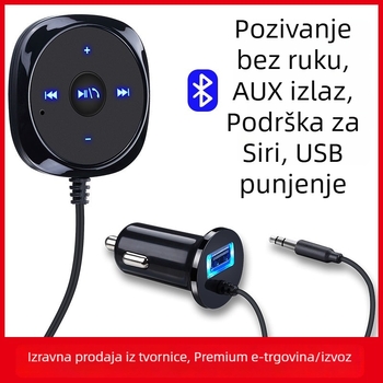 BC20 Bluetooth automobil hands-free USB punjač i audio primopredajnik, 12V ulaz, Bluetooth izlaz, središnja kontrola, 2W snaga