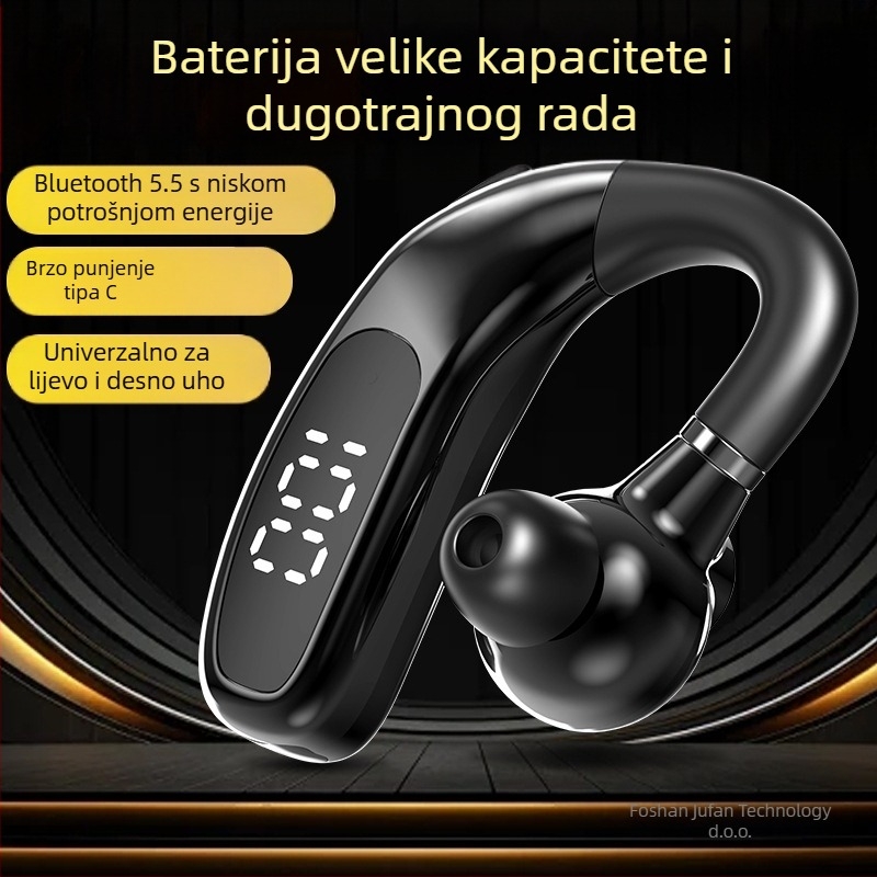 Bežične Bluetooth slušalice za jedno uho s kukom za uho, za vožnju, Huawei čip, BT 2.0, indikator napajanja