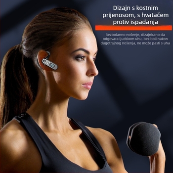 Bluetooth slušalice s tehnologijom kostne vodljivosti, digitalni zaslon, glasovno upravljanje, domet 10 m, IPX4, trajanje >8 h