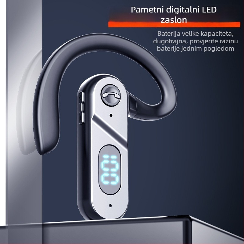 Bluetooth slušalice s tehnologijom kostne vodljivosti, digitalni zaslon, glasovno upravljanje, domet 10 m, IPX4, trajanje >8 h