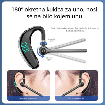 V18 privatna bežična Bluetooth slušalica s kukom za uho, aktivno smanjenje šuma, BT 5.3, ultra dugo trajanje, za automobil i sport