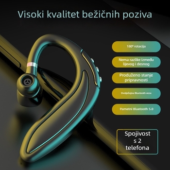 Bežične Bluetooth slušalice, jednostrani, dug vijek baterije, Bluetooth 5.3, vodootporne, domet 15 m, sportski dizajn