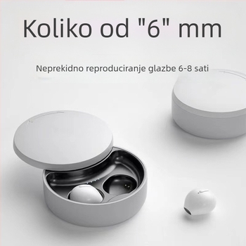 Bežične Bluetooth slušalice – Bluetooth 5.0, dvo-kanalno stereo, domet 10 m, trajanje 4–8 sati, podrška za pozive i glazbu