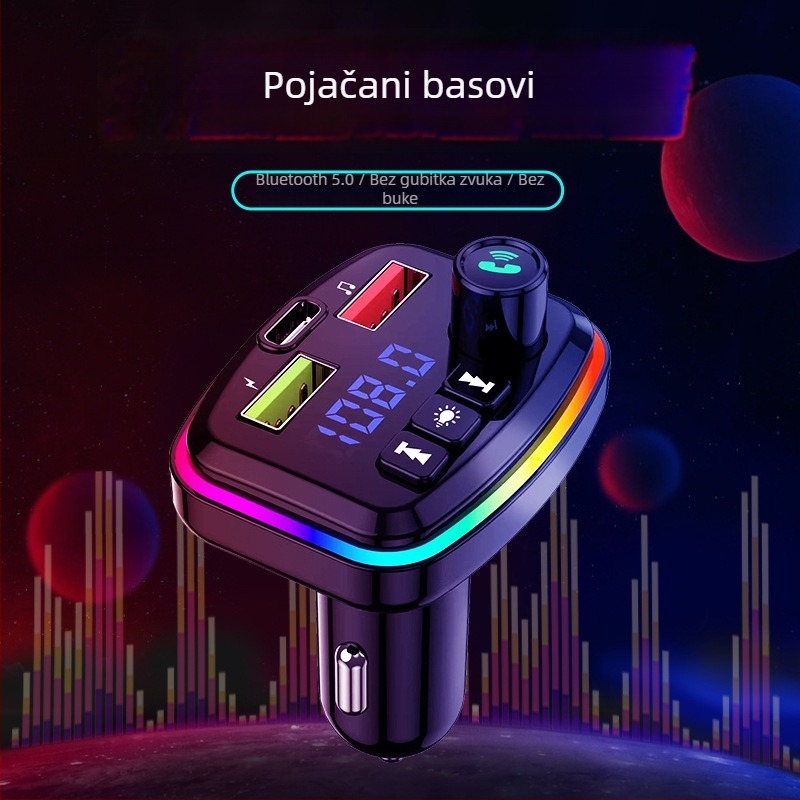 M14 Bluetooth auto MP3 player s Hands-Free, QC3.0 brzo punjenje, FM radio, USB sučelje, napajanje iz cigaretne upaljače 12–24V
