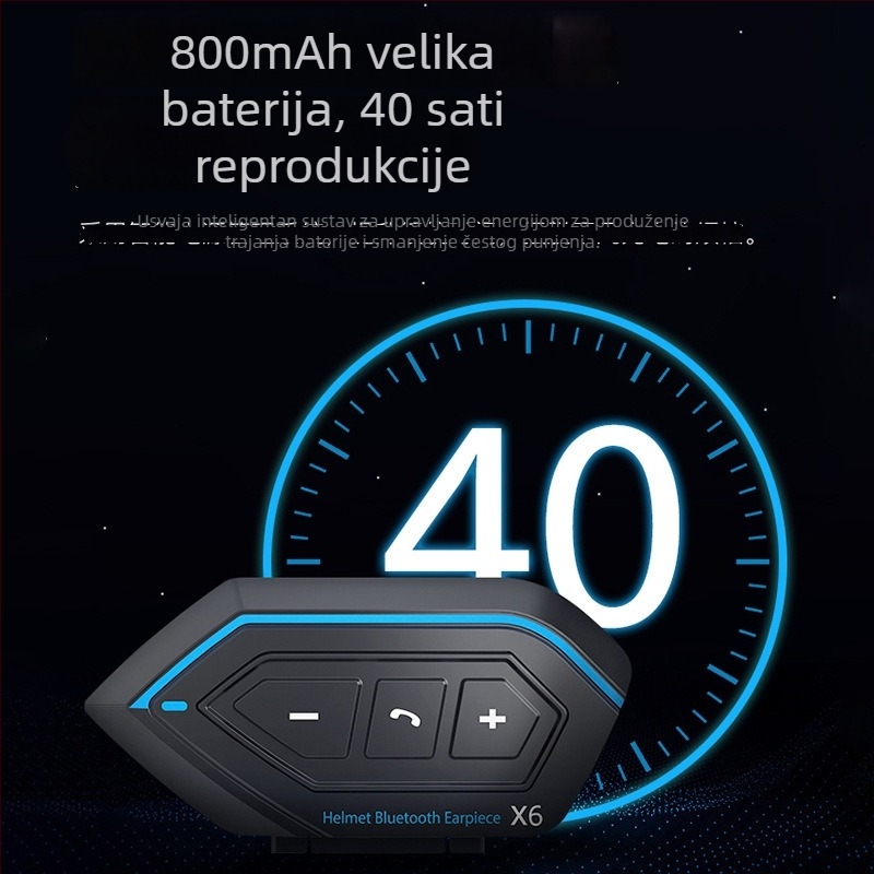 Bežične slušalice za kacigu motocikla – IP67 vodootporne, Bluetooth 5.0, niska latencija, težina 50 g, promjer zvučnika 30 mm
