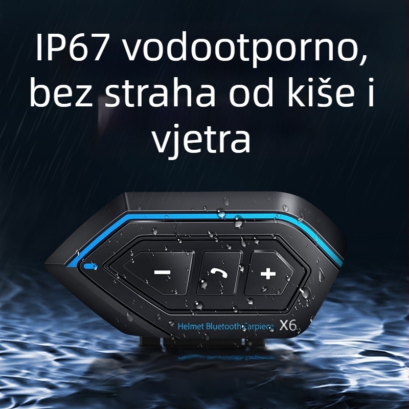 Bežične slušalice za kacigu motocikla – IP67 vodootporne, Bluetooth 5.0, niska latencija, težina 50 g, promjer zvučnika 30 mm