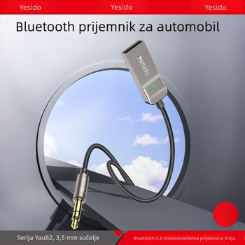 Yesido automobilni Bluetooth audio prijemnik adapter 5.0 – HD hands-free pozivi, navigacija, AUX, Bluetooth player
