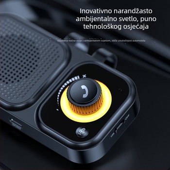 Bluetooth hands-free za automobil s montažom na sunčani vizir; dvostruki 2W zvučnici; ulaz 5V; Bluetooth 2.4–2.48 GHz