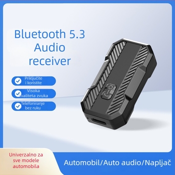 Automobilski Bluetooth audio prijemnik i adapter s Hands-Free AUX, model W23s, Type-C sučelje, težina 15 g, napajanje 5V, bez zaslona