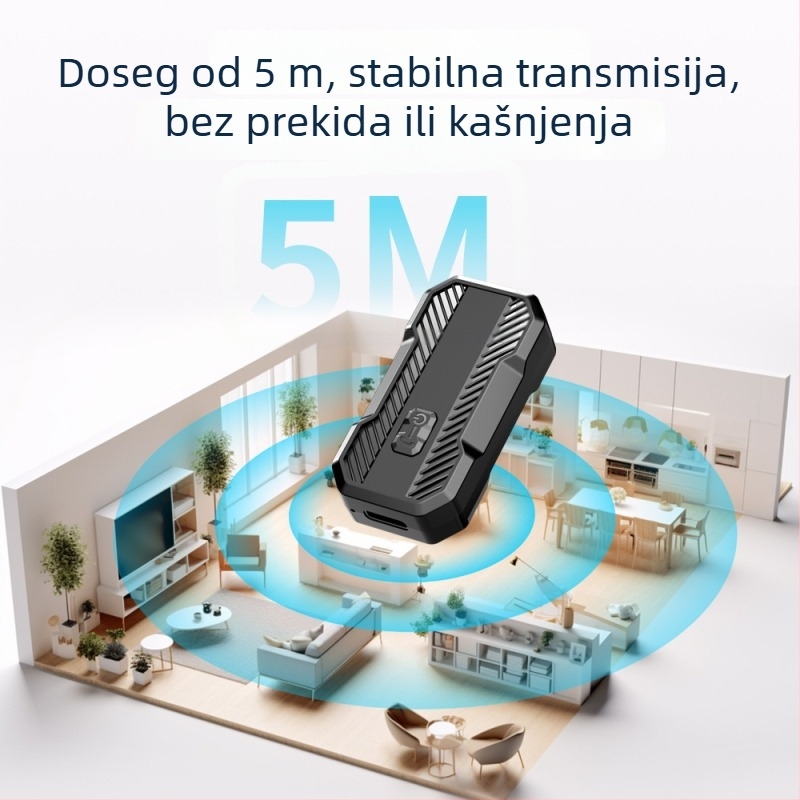 Automobilski Bluetooth audio prijemnik i adapter s Hands-Free AUX, model W23s, Type-C sučelje, težina 15 g, napajanje 5V, bez zaslona