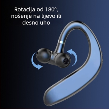 Bežične Bluetooth slušalice 5.0, na uho, jednostrane, trajanje baterije 4–8 sati, domet 10 m, pozivi i glazba