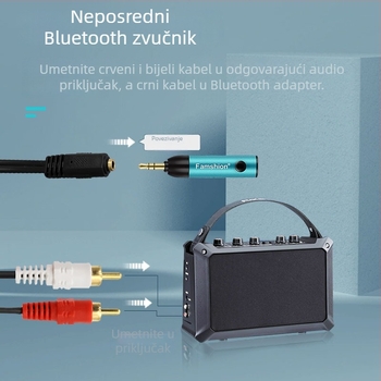 Auto Bluetooth prijemnik s Hands-Free i AUX, Bluetooth 5.0, domet 15 m, trajanje baterije do 4 sati
