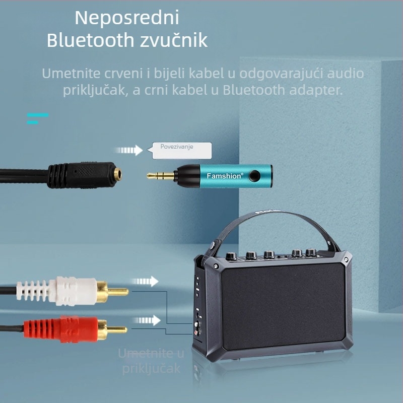 Auto Bluetooth prijemnik s Hands-Free i AUX, Bluetooth 5.0, domet 15 m, trajanje baterije do 4 sati