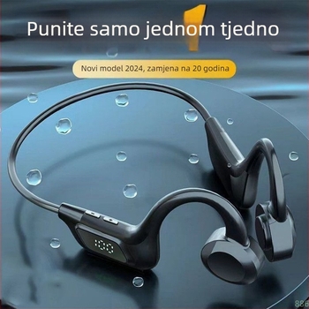 Bežične slušalice s kostnom vodljivostošću za sport – otvoreno uho, trajanje baterije preko 8 sati, Qualcomm čip, Bluetooth 5.0, IPX6 vodootporne