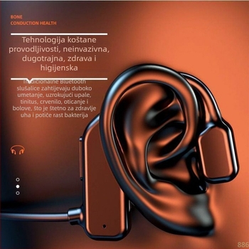Bežične slušalice s kostnom vodljivostošću za sport – otvoreno uho, trajanje baterije preko 8 sati, Qualcomm čip, Bluetooth 5.0, IPX6 vodootporne