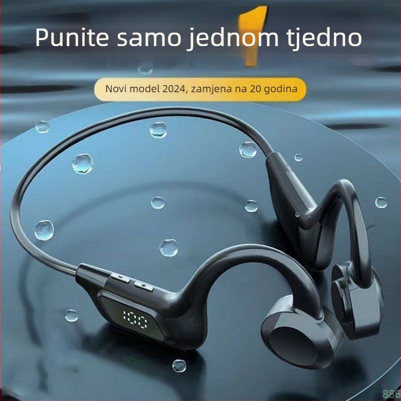 Bežične slušalice s kostnom vodljivostošću za sport – otvoreno uho, trajanje baterije preko 8 sati, Qualcomm čip, Bluetooth 5.0, IPX6 vodootporne