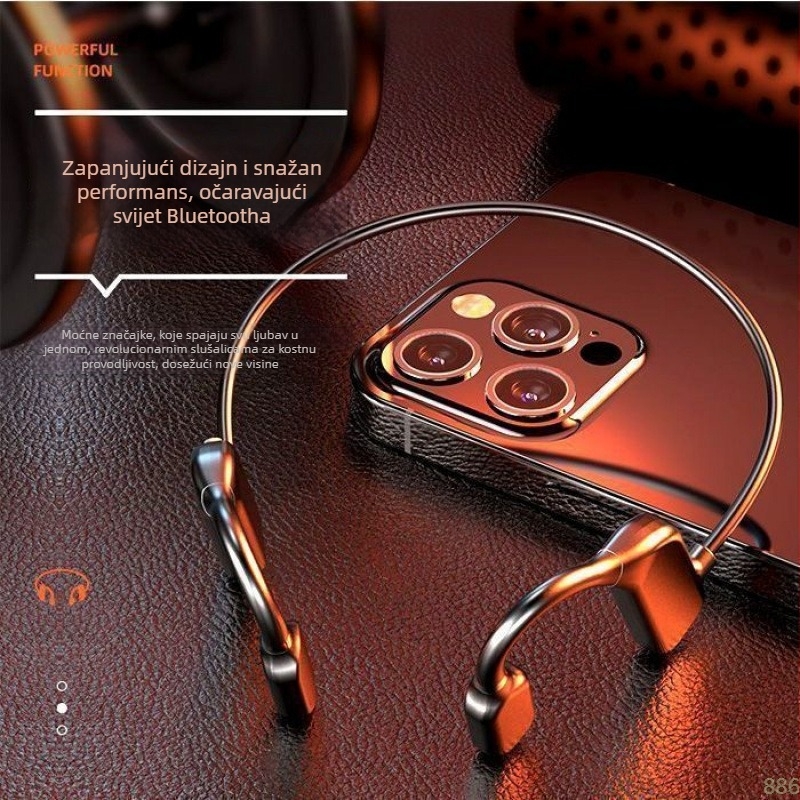 Bežične slušalice s kostnom vodljivostošću za sport – otvoreno uho, trajanje baterije preko 8 sati, Qualcomm čip, Bluetooth 5.0, IPX6 vodootporne