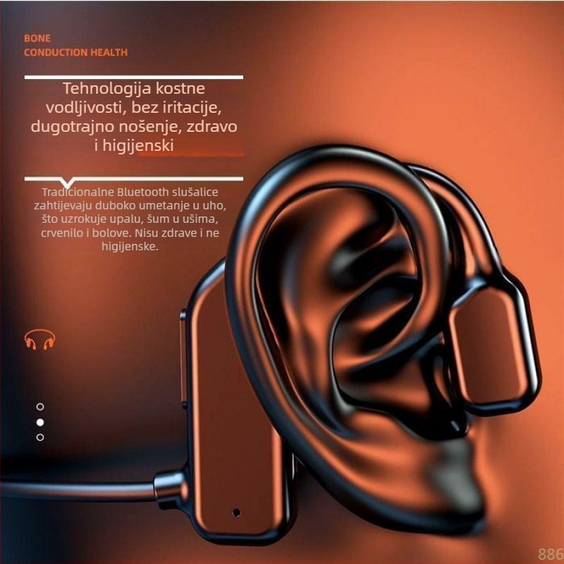 Bežične slušalice za koštanu provodljivost – otvoreno uho, Bluetooth 5.0, Qualcomm čip, IPX6 vodootpornost, trajanje baterije >8 h