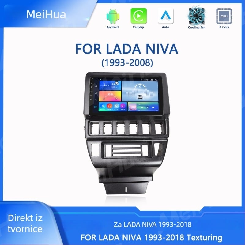 Auto DVD player za Lada Niva (1993–2008) s GPS navigacijom, IPS/QLED zaslon, 1280x720 rezolucija, ABS kućište