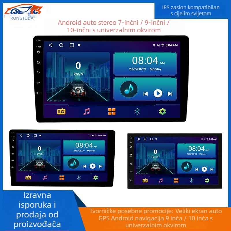 Automobilski Android GPS navigacijski sustav s IPS zaslonom, 7/9/10 inča, paket 1+32GB WiFi, 12V napajanje, kompatibilan s vozilima 2004–2020