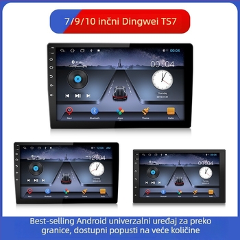 Android automobilska navigacijska jedinica s Bluetoothom, Wi‑Fi i GPS‑om, zaslon 1024×600, napajanje 12V, 45W×4, univerzalna kompatibilnost