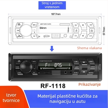 Kućište za automobilsku središnju upravljačku jedinicu — ABS plastični prednji panel za DVD navigaciju, univerzalni model, mogućnost prilagodbe, porijeklo Guangdong, brenda Ruifengzhi
