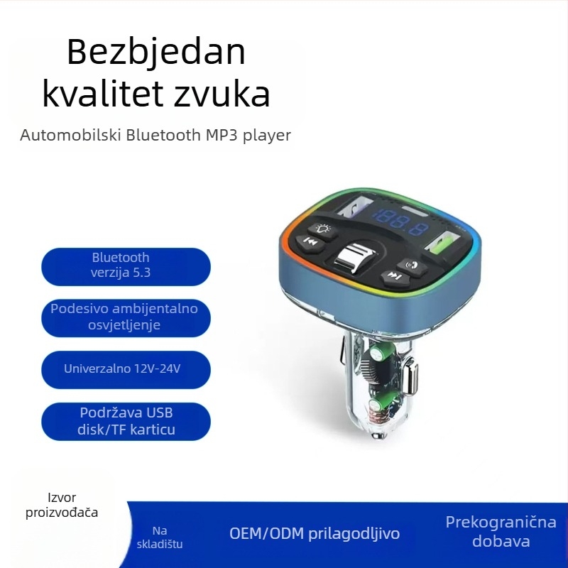 HT-16 Auto Bluetooth FM Transmiter s digitalnim displejem, QC3.0 brzo punjenje, PD30W USB, 12-24V
