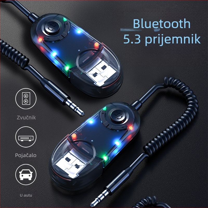 FM Bluetooth 5.3 odašiljač i prijemnik za automobil, MP3 audio adapter, bežični Bluetooth zvučnik