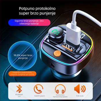 Automobilski Bluetooth MP3 player s podrškom za USB flash pogon, auto punjač na upaljač, univerzalna kompatibilnost