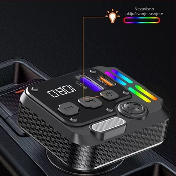 Auto MP3 player s bezgubitnim zvukom, Bluetooth prijemnik, USB, 12–24V napajanje, FM radio, Model QC-08