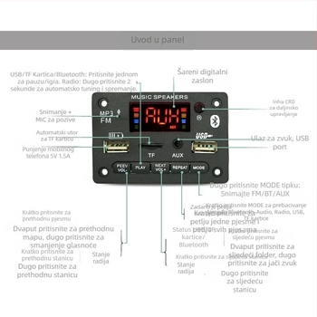 HLX MP3 dekoder pločica za auto audio s Bluetooth 5.0, model 136