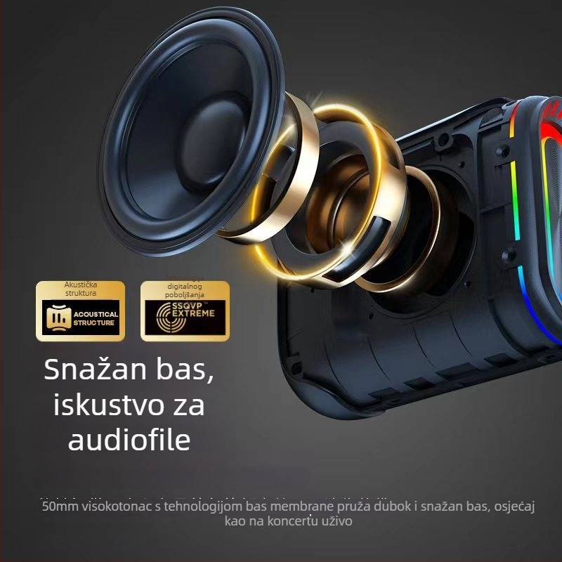 Reden S5 Mini Bluetooth zvučnik s IPX7 vodootpornošću, Izlazna snaga 10-20W, Bluetooth 5.3, Ugrađena baterija 2000-4000mAh, Trajanje reprodukcije 8 sati