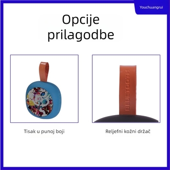 Bluetooth prijenosni mini zvučnik za stolne i vanjske uvjete, IPX5 vodootporan, izlaz 5W, Bluetooth 5.3, ugrađena baterija 800–1000 mAh, frekvencijski raspon 100 Hz–20 kHz