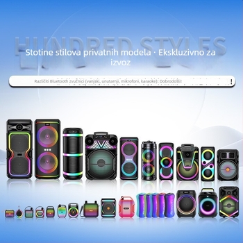 Bluetooth zvučnik s dva zvučnika, Bluetooth 5.2, izlaz 10-20W, FM radio, ugrađena baterija 2000-4000 mAh