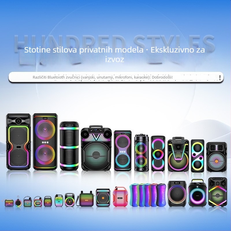 Bluetooth zvučnik s dva zvučnika, Bluetooth 5.2, izlaz 10-20W, FM radio, ugrađena baterija 2000-4000 mAh