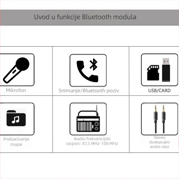 Ploča pojačala 2×80W Bluetooth MP3 dekoder, Bluetooth modul za auto audio