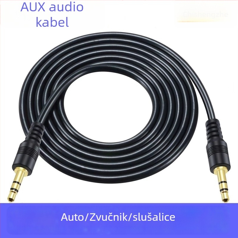 Automobilski AV audio kabel 3.5mm muški-muški, pozlaćen, optičko vlakno, MP3 kompatibilan