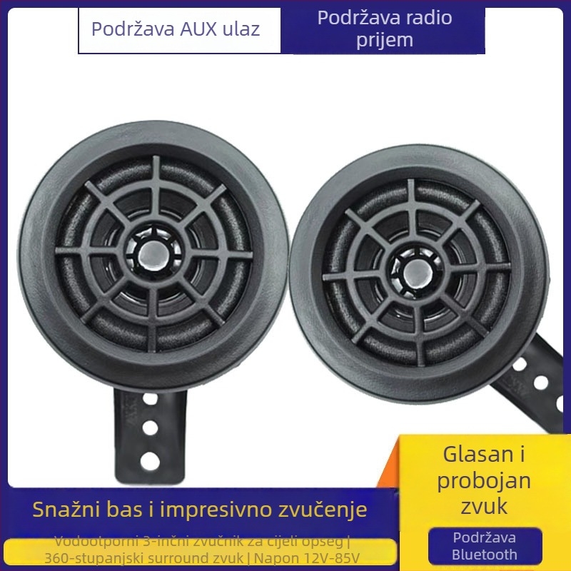 Motociklistički Bluetooth audio sustav s MP3, FM radiom, zaštita od krađe i daljinskim upravljačem